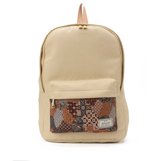 Laptop Backpack Patch Beige