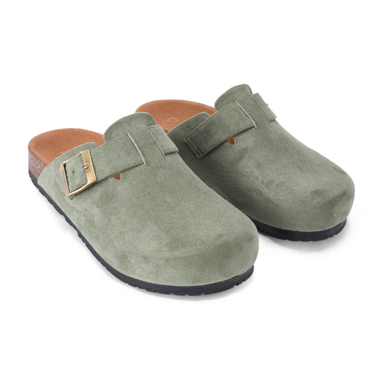 Olive suede Mule