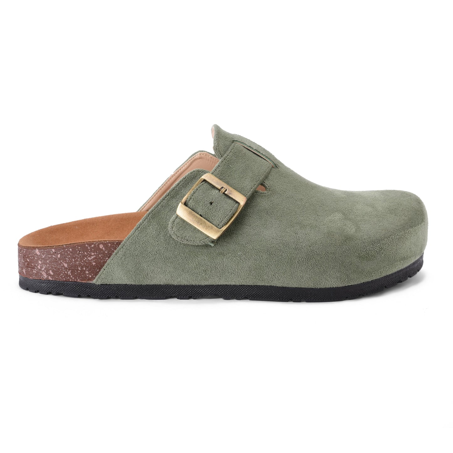 Olive suede Mule