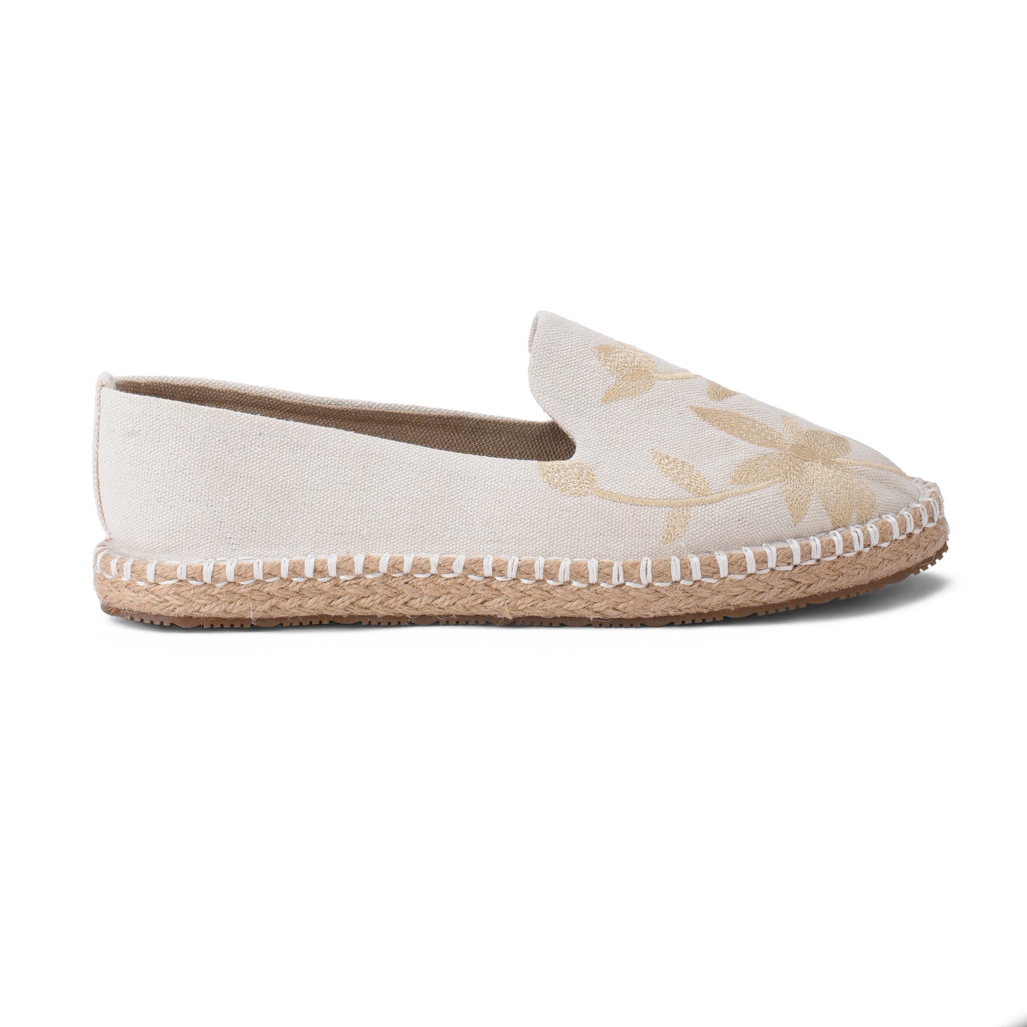 Beige Floral Espadrilles