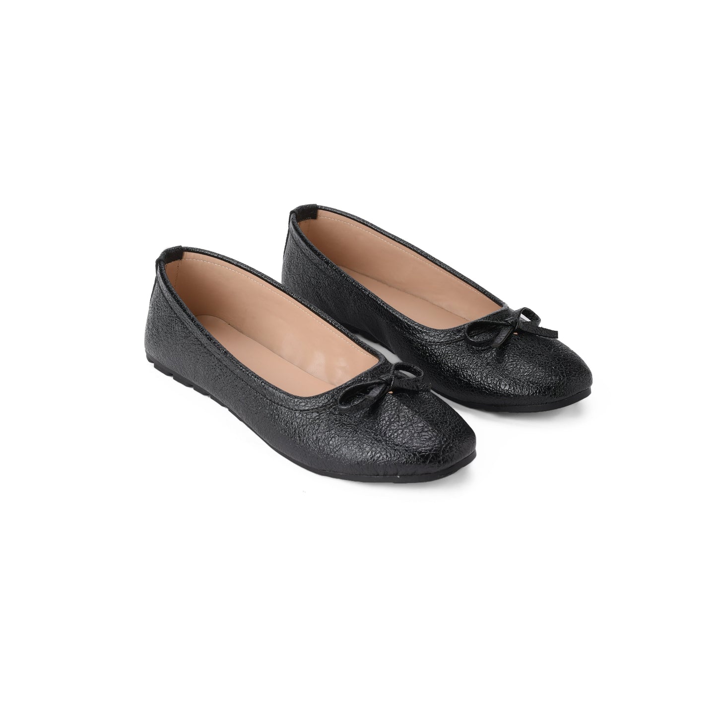 Black metallic Ballerina shoes