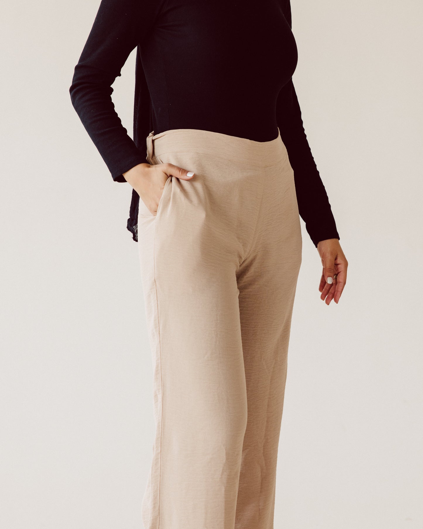 Beige Straight leg pants