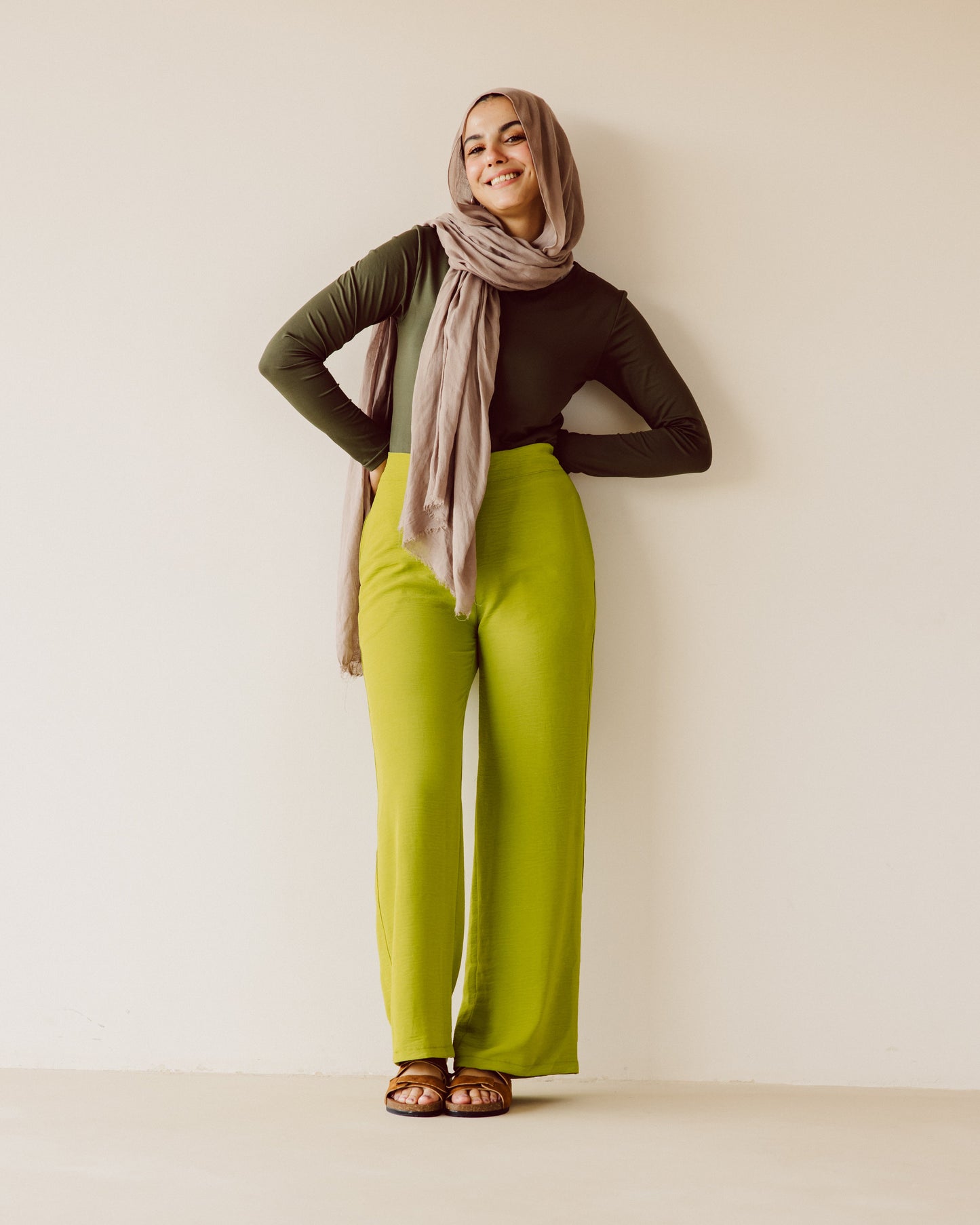 Lime Straight leg pants