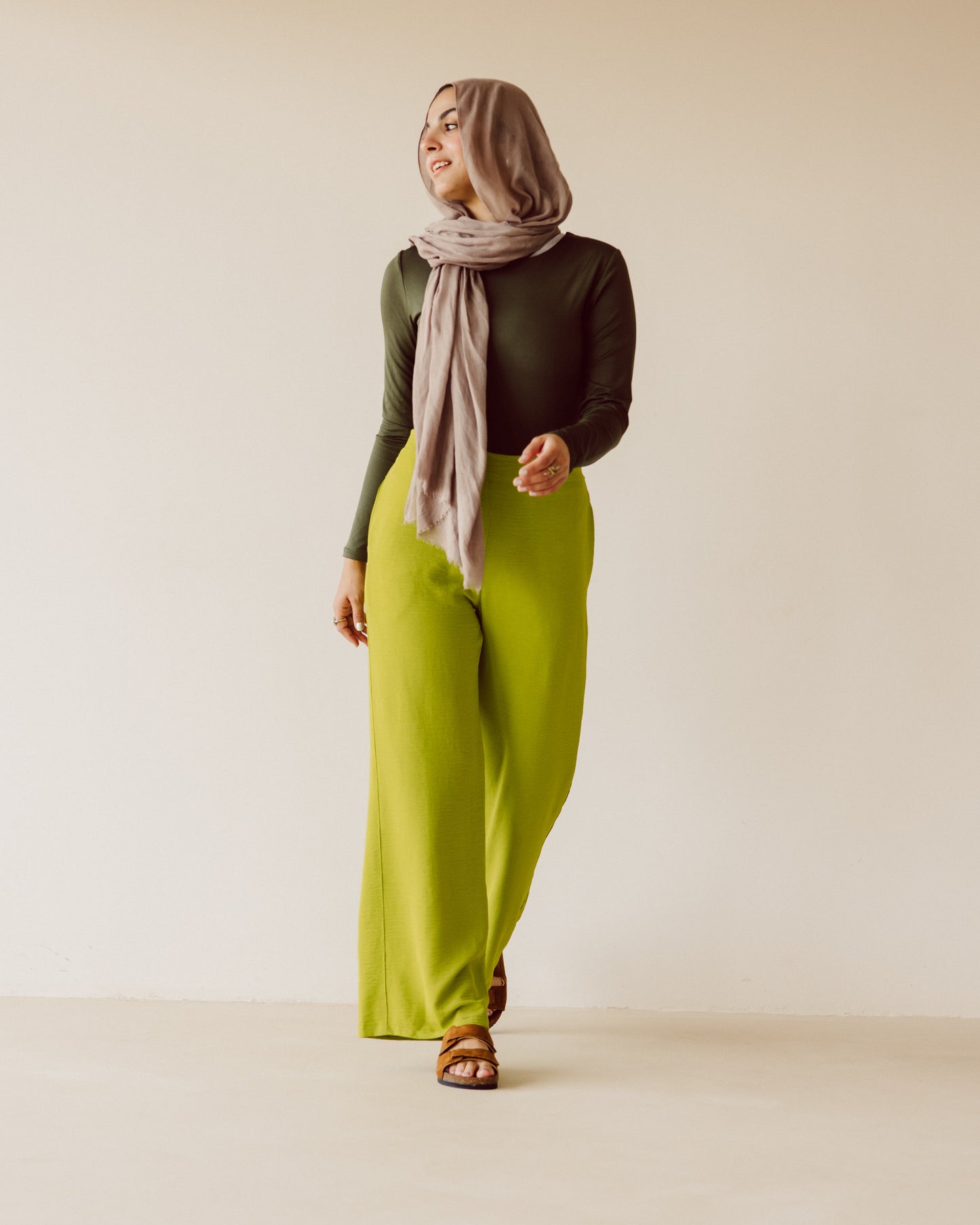 Lime Straight leg pants