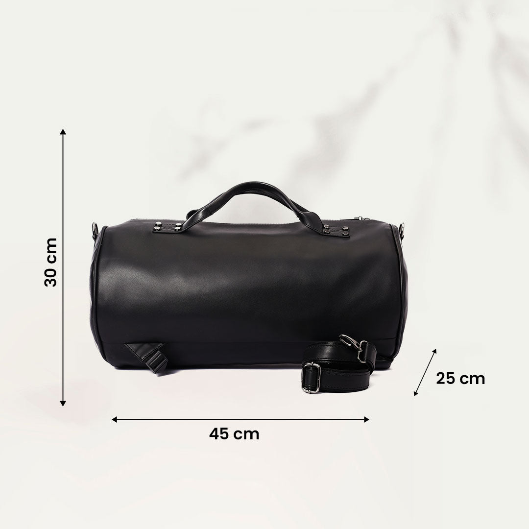 Backpack Duffle Black leather -311