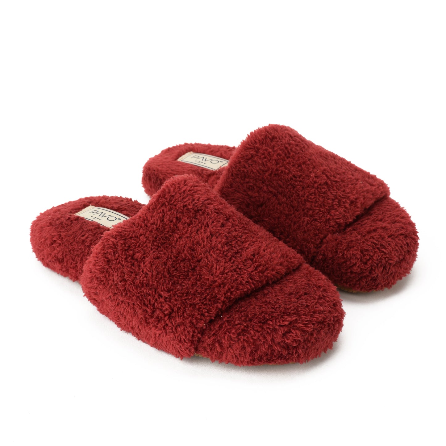 Slipper Fur Burgundy