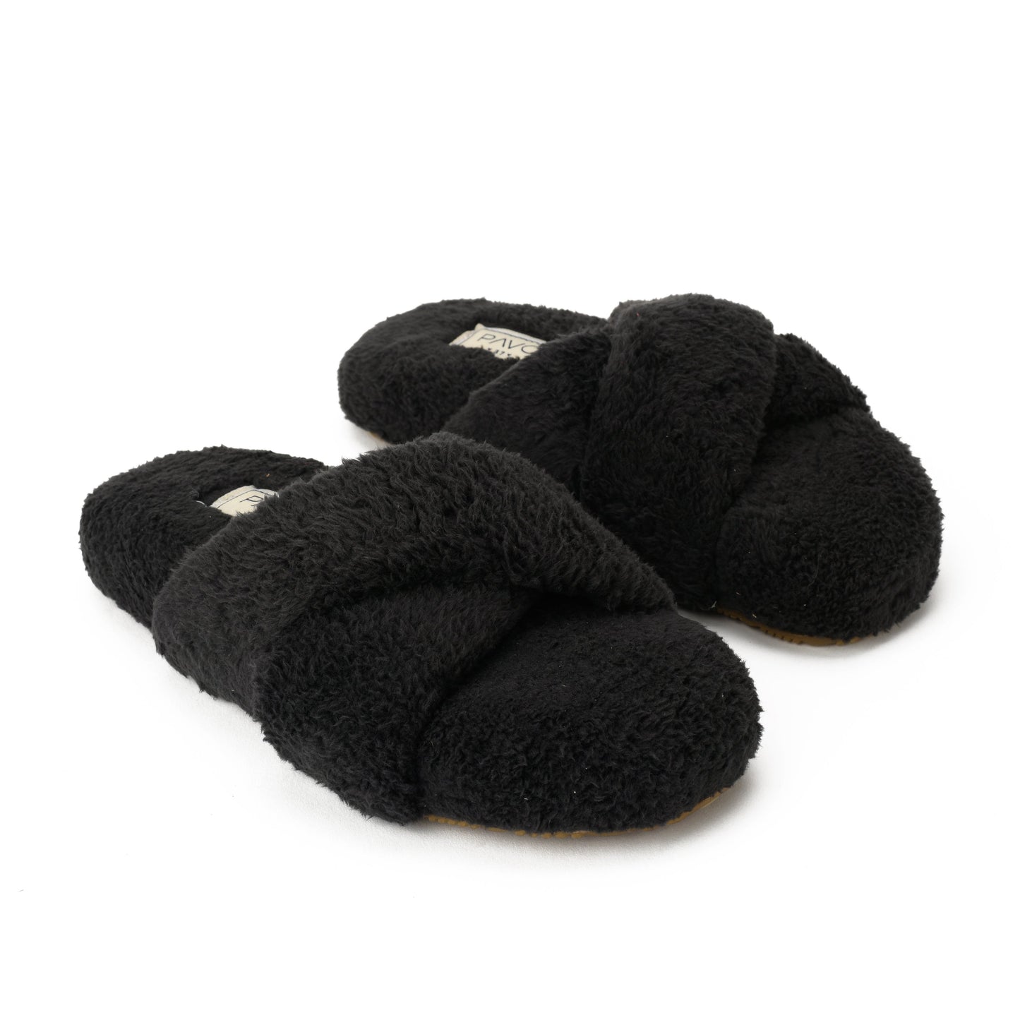 Slipper Fur Cross Black