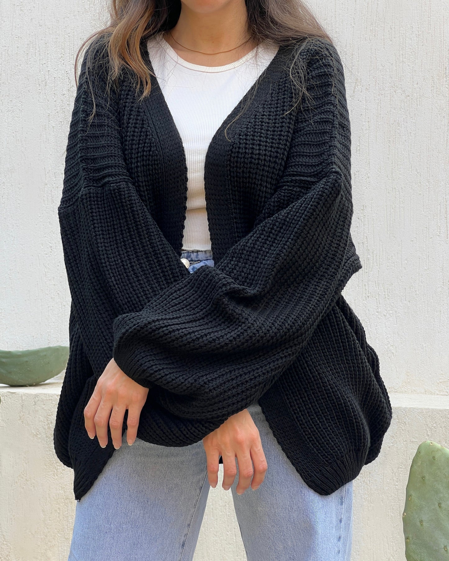 Black oversized Cardigan