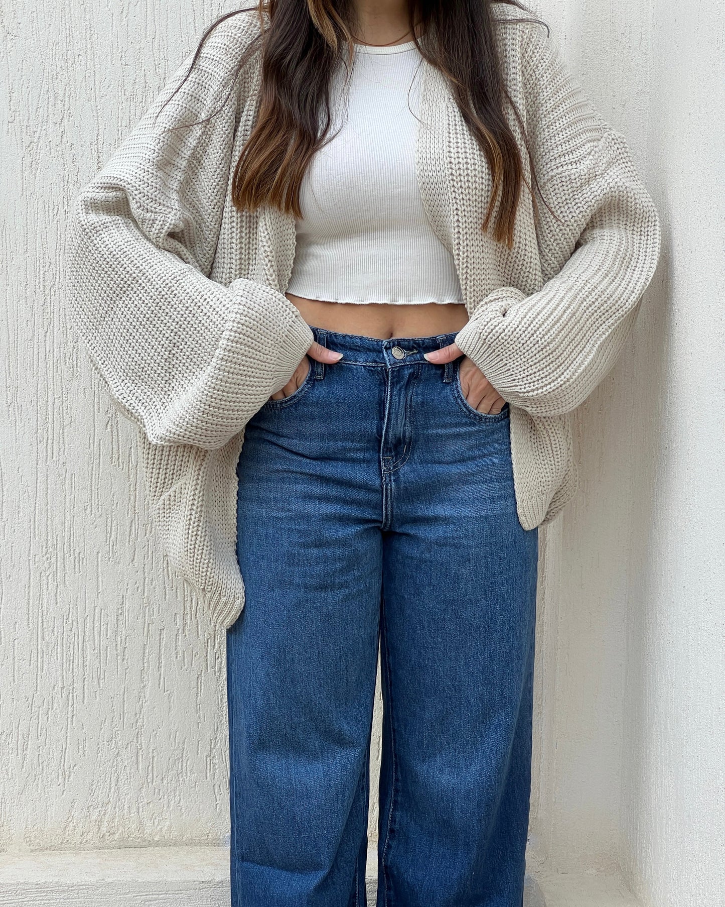 Beige OverSized Cardigan