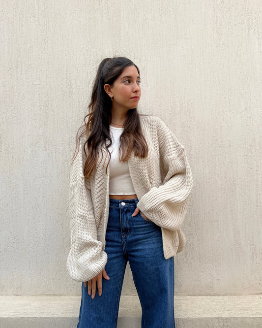 Beige OverSized Cardigan