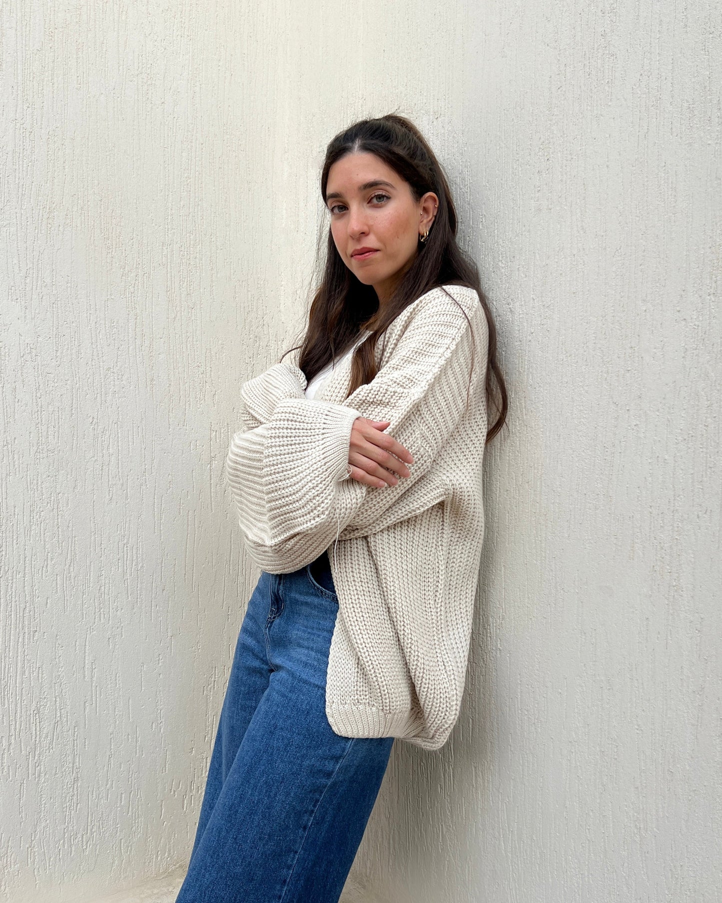 Beige OverSized Cardigan