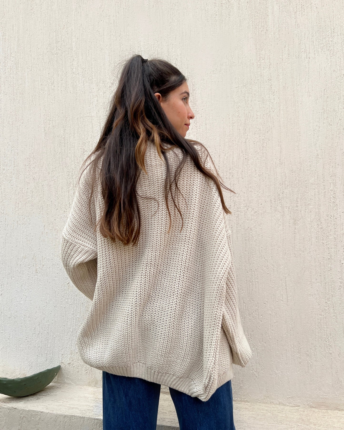 Beige OverSized Cardigan