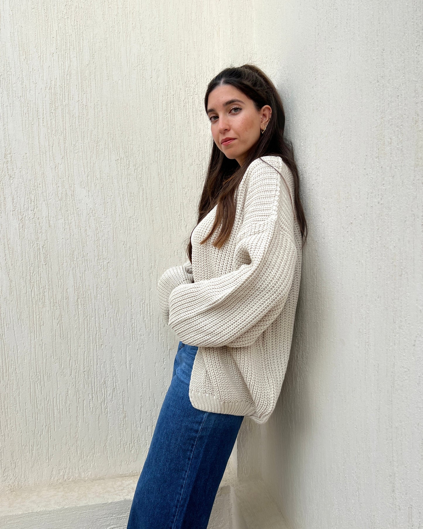 Beige OverSized Cardigan