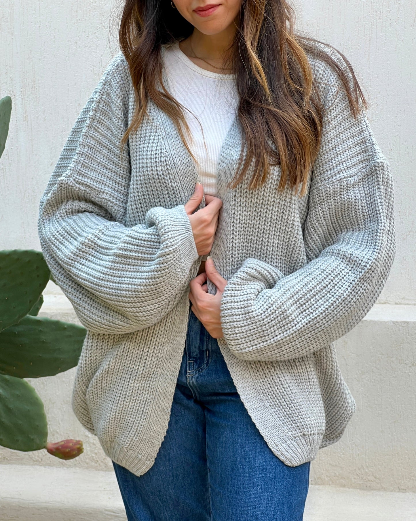 Grey oversized Cardigan