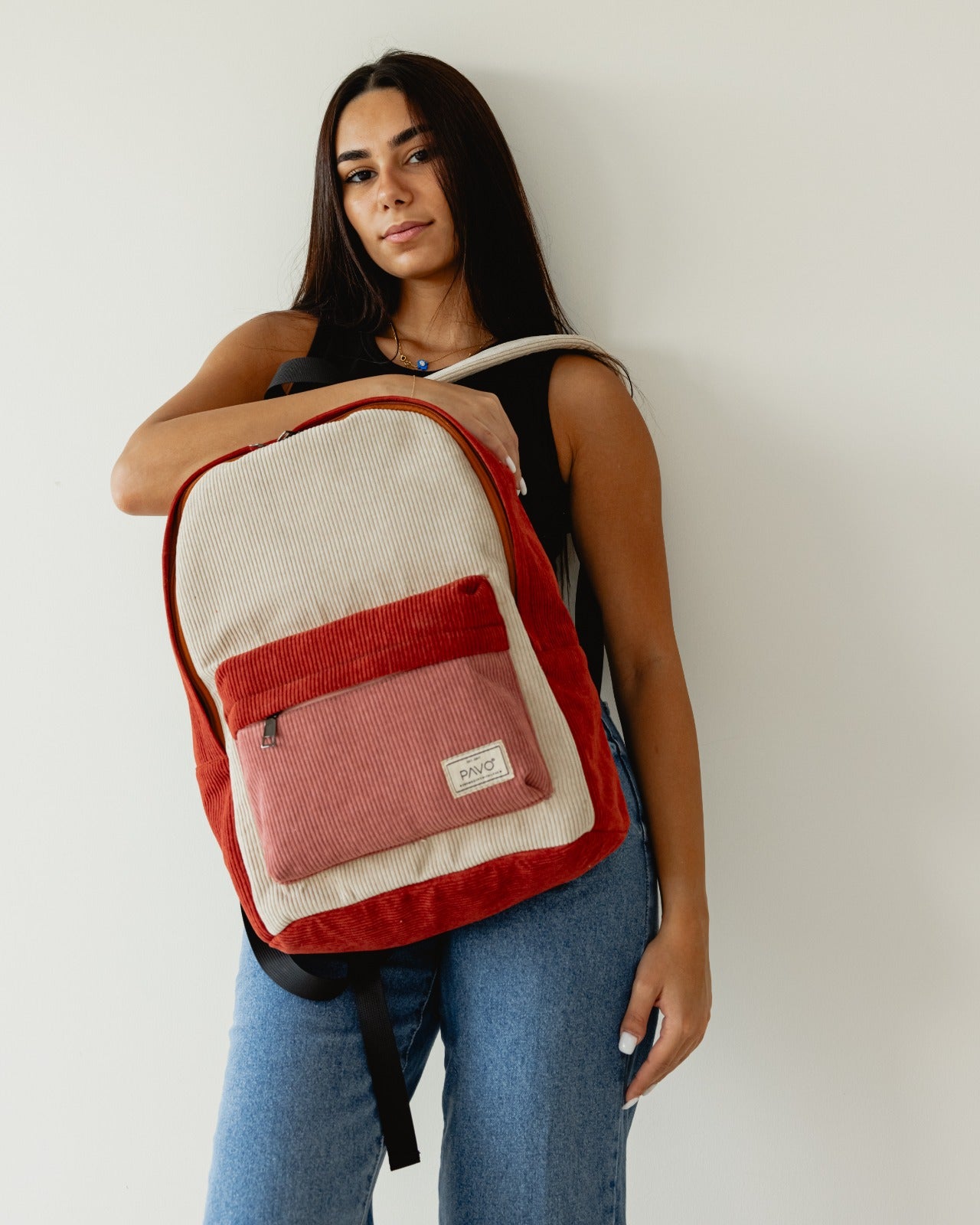 Multi Color Velvet Backpack