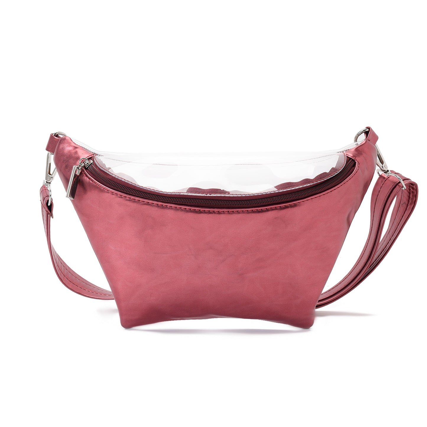 Fanny Beach bag with Metallic Maroon Material-3007