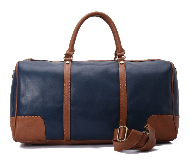 Duffle Bag Leather Navy and Brown